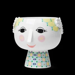 New Eva Urtepotteskjuler på fod Ø15.5 cm gul Vaser & Urtepotteskjulere|Urtepotter