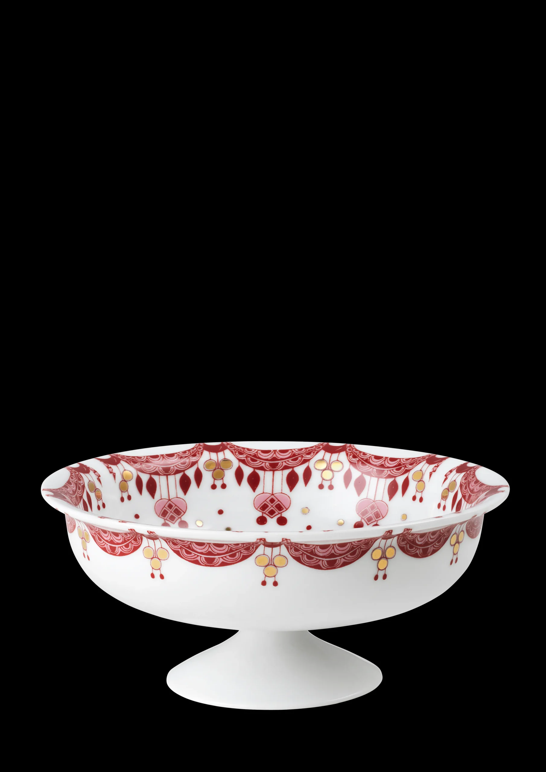 Outlet Guirlande Konfektfad Ø20 cm rød | Køb her Kagefad & Etagere|Julestel & Borddækning