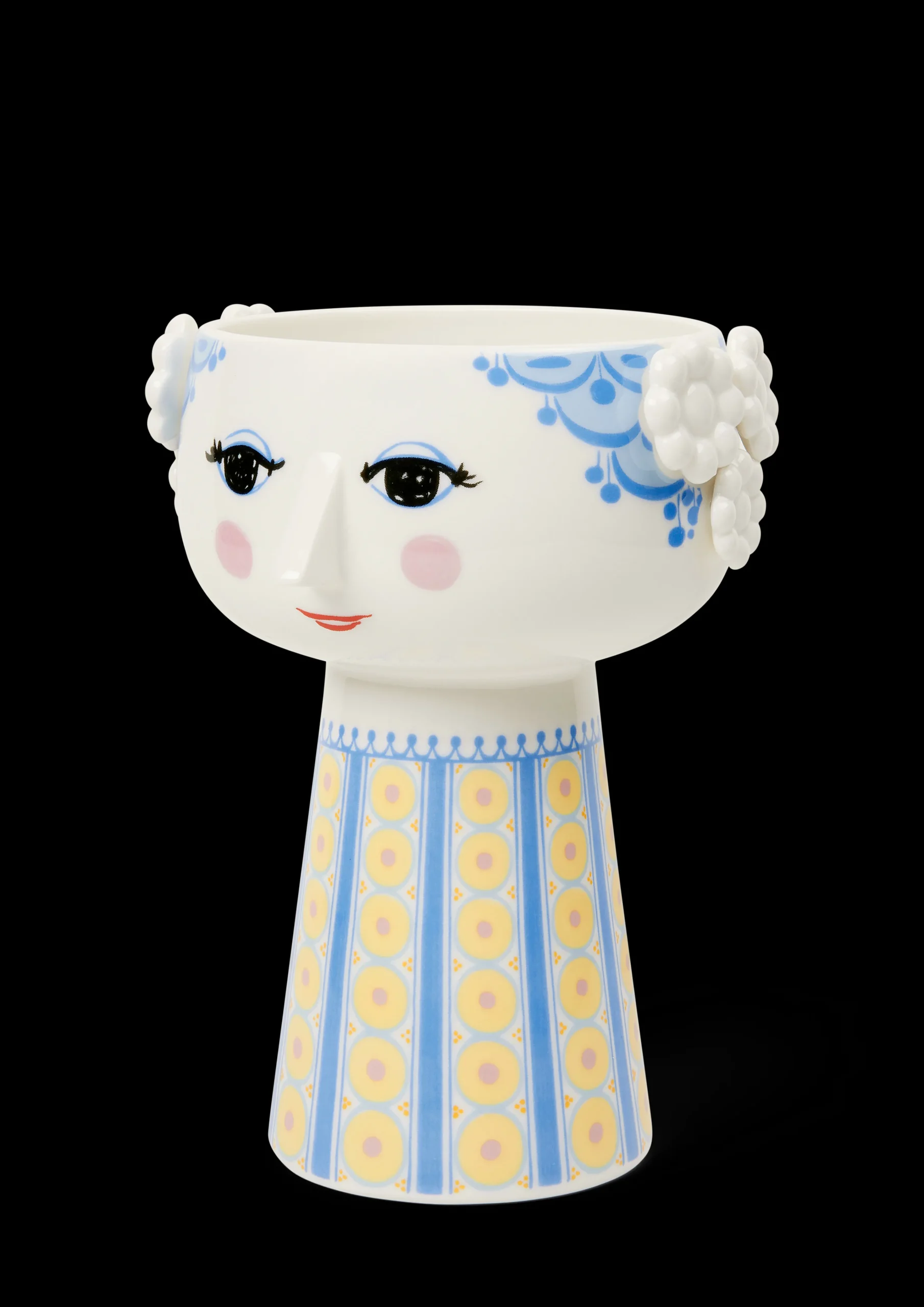 Vase H18.5 cm i blå fra serien Eva | Køb her Vaser & Urtepotteskjulere