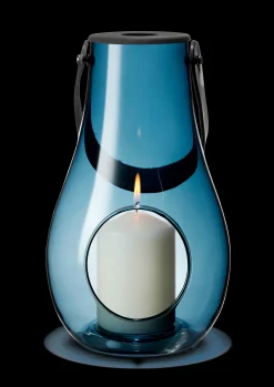 New Design With Light Lanterne H25 mørk blå | Køb her Lanterner|Lysestager & Stearinlys