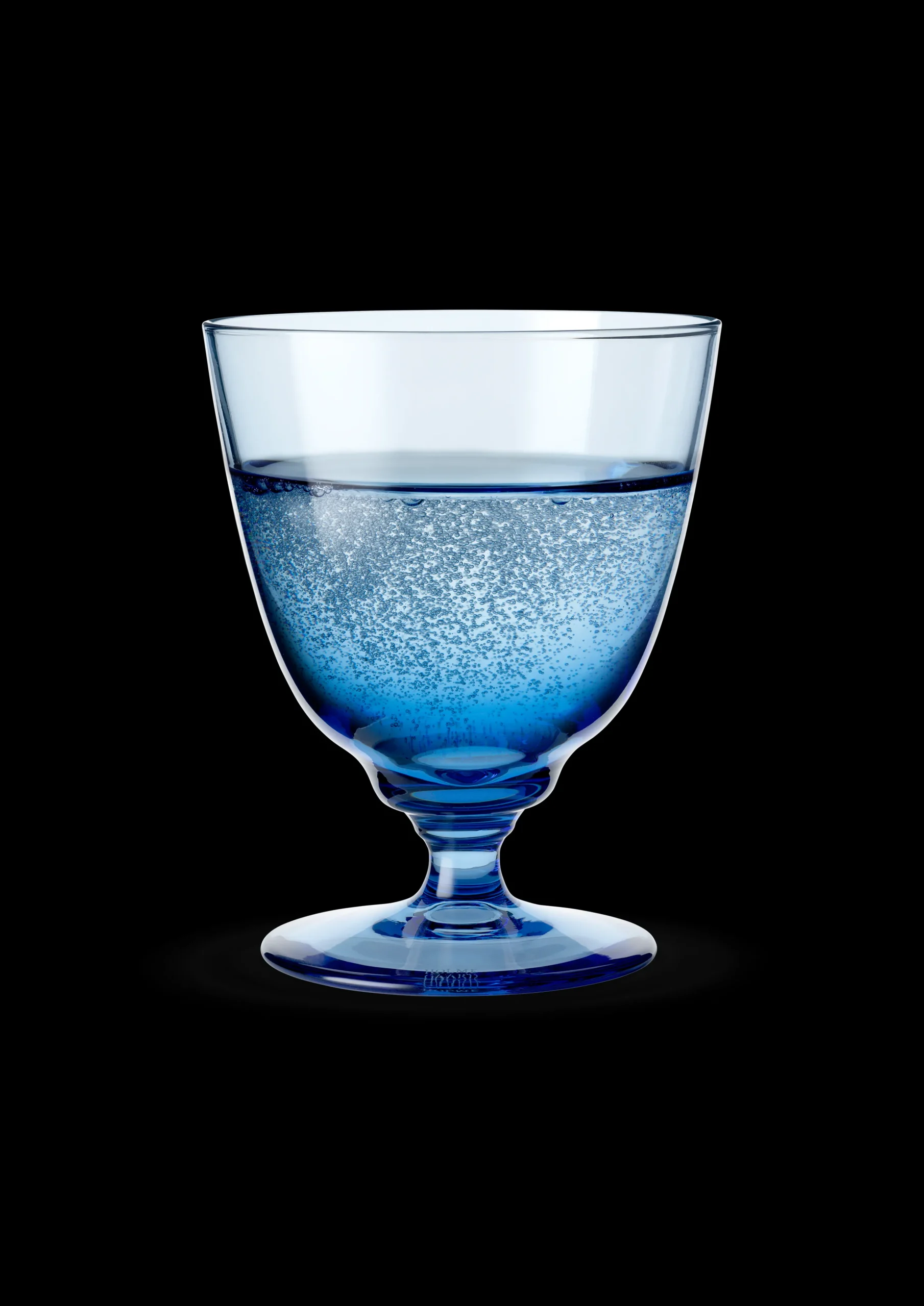 Hot Glas på fod 35 cl i blå fra serien Flow | Køb her Vinglas|Nytår