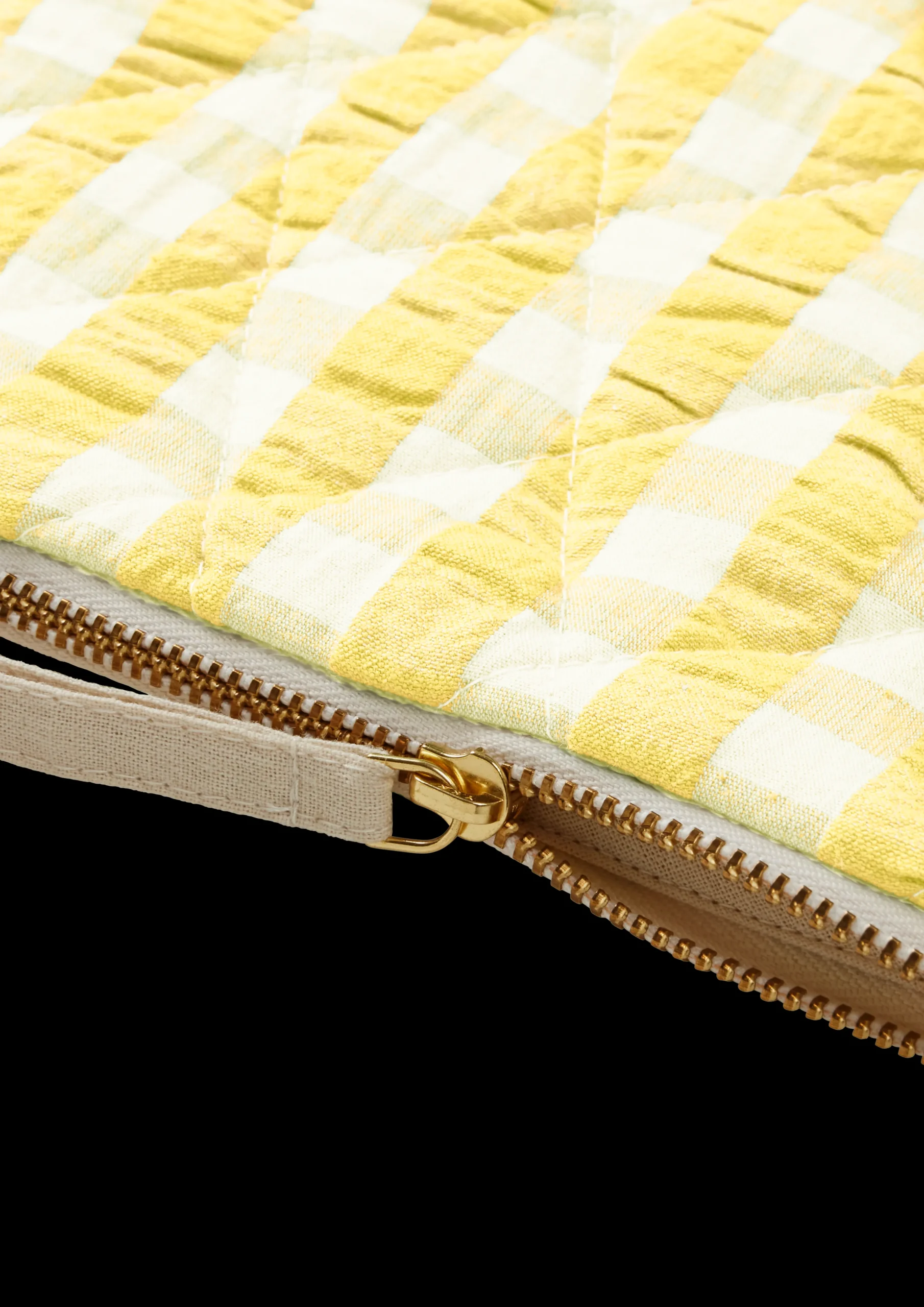 Best Bæk&Bølge Dalila Toiletbag 20x14 cm gul/hvid | Køb her Tasker & Toilettasker