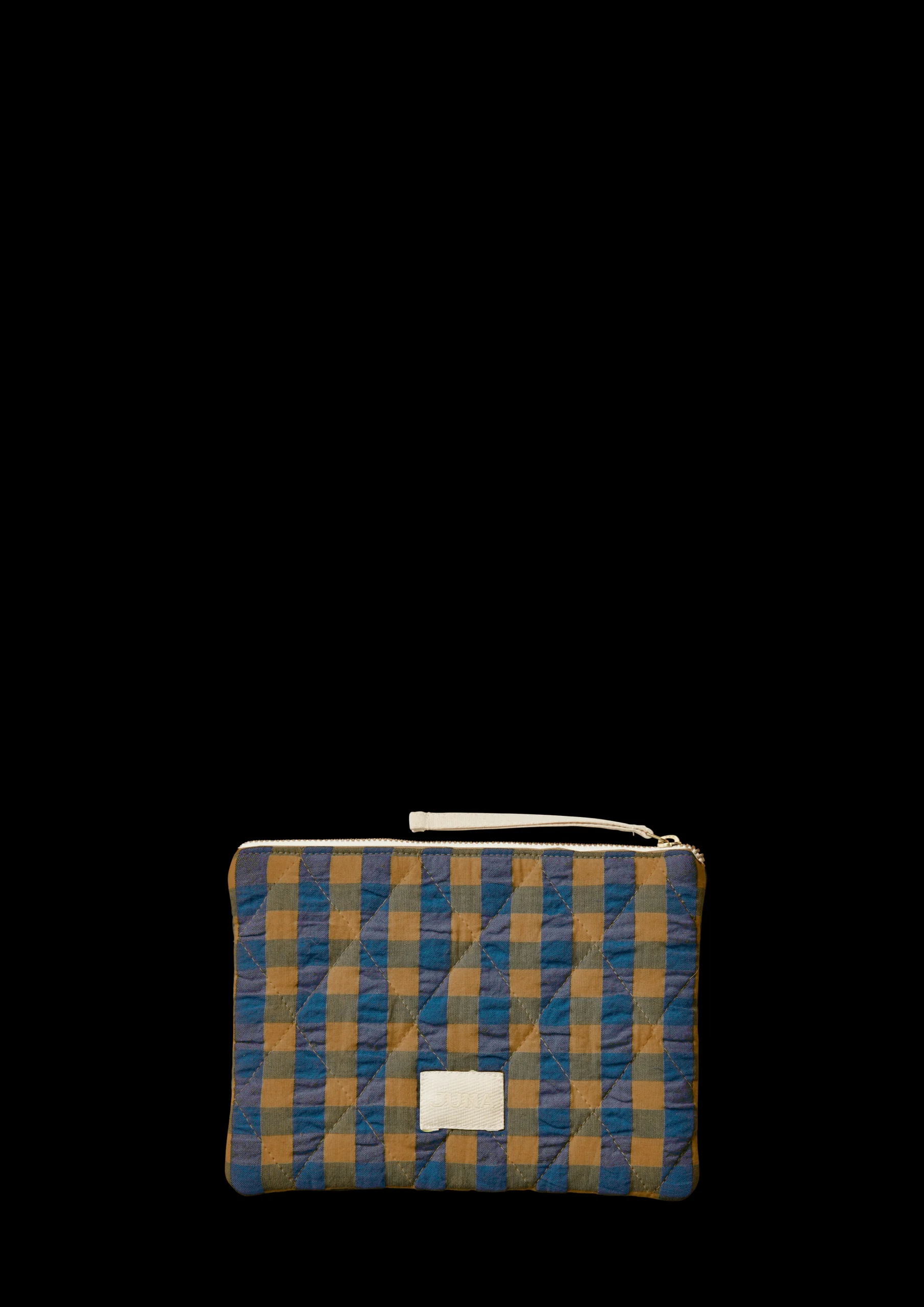 Sale Bæk&Bølge Dalila Toiletbag 20x14 cm blå/okker | Køb her Tasker & Toilettasker