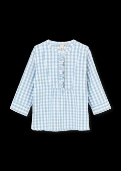 Sale Bæk&Bølge Irene bluse XS lys blå/hvid | Køb her Nattøj|Toppe