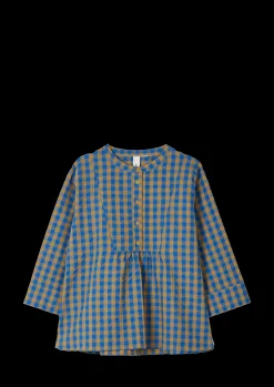 Bæk&Bølge Irene shirt S/M blå/okker - Køb her Nattøj|Toppe