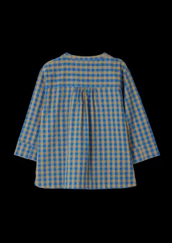 Bæk&Bølge Irene shirt S/M blå/okker - Køb her Nattøj|Toppe