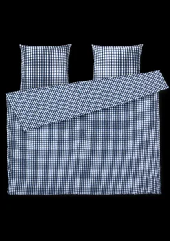 Outlet Bæk&Bølge Sengetøj 220x220 cm mørk blå/hvid | Køb her Sengetæj