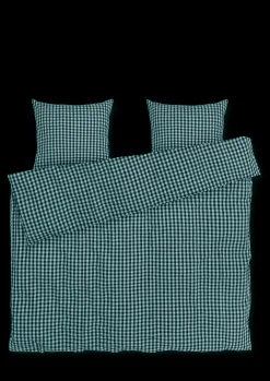 Hot Bæk&Bølge Sengetøj 220x220 cm grøn/lys blå SE | Køb nu Sengetæj