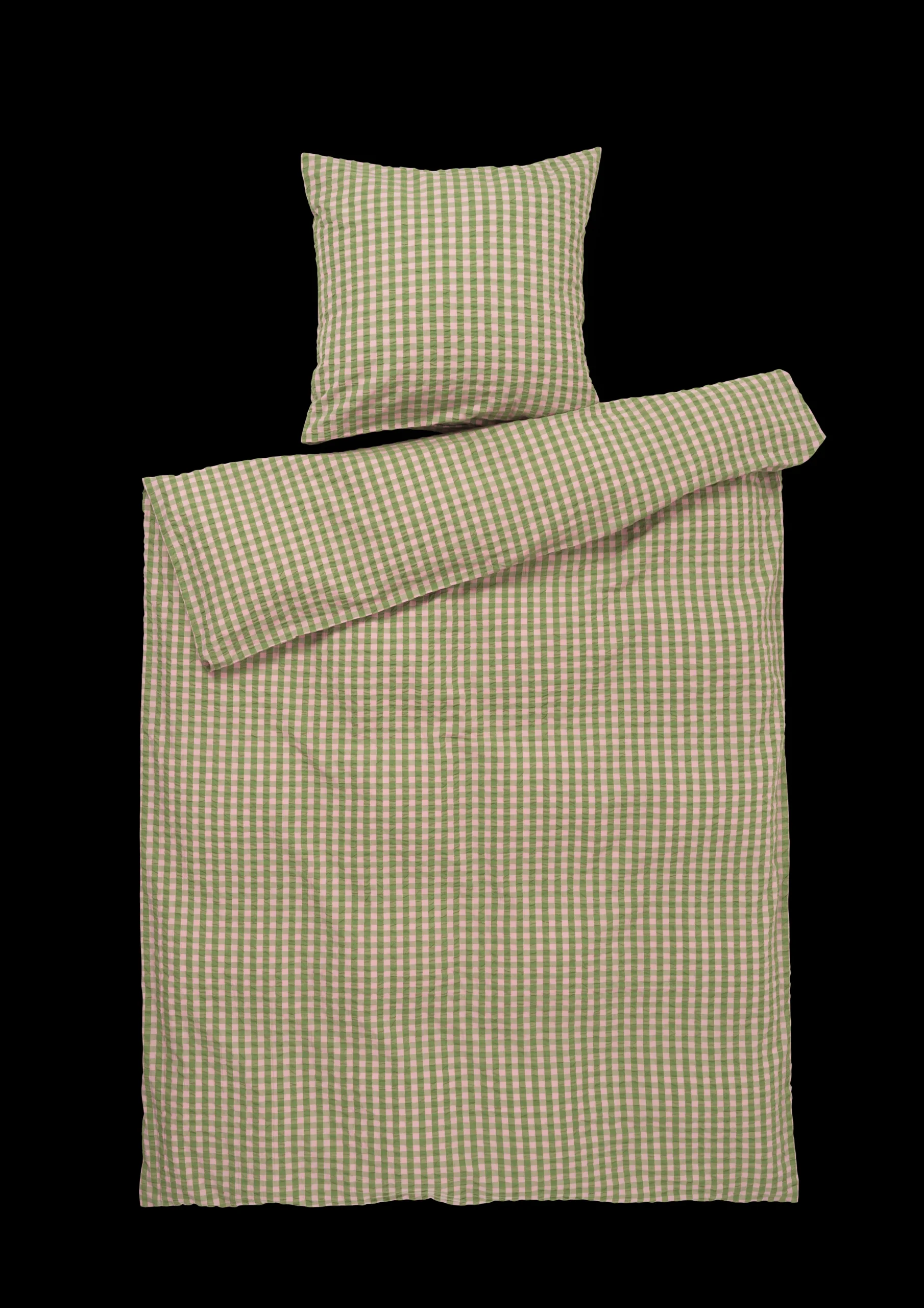 Hot Bæk&Bølge Sengetøj 140x220 cm grøn/soft pink DK Sengetæj