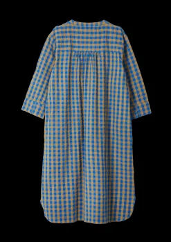 Sale Bæk&Bølge Sonja dress S/M blå/okker | Køb her Kjoler|Nattøj