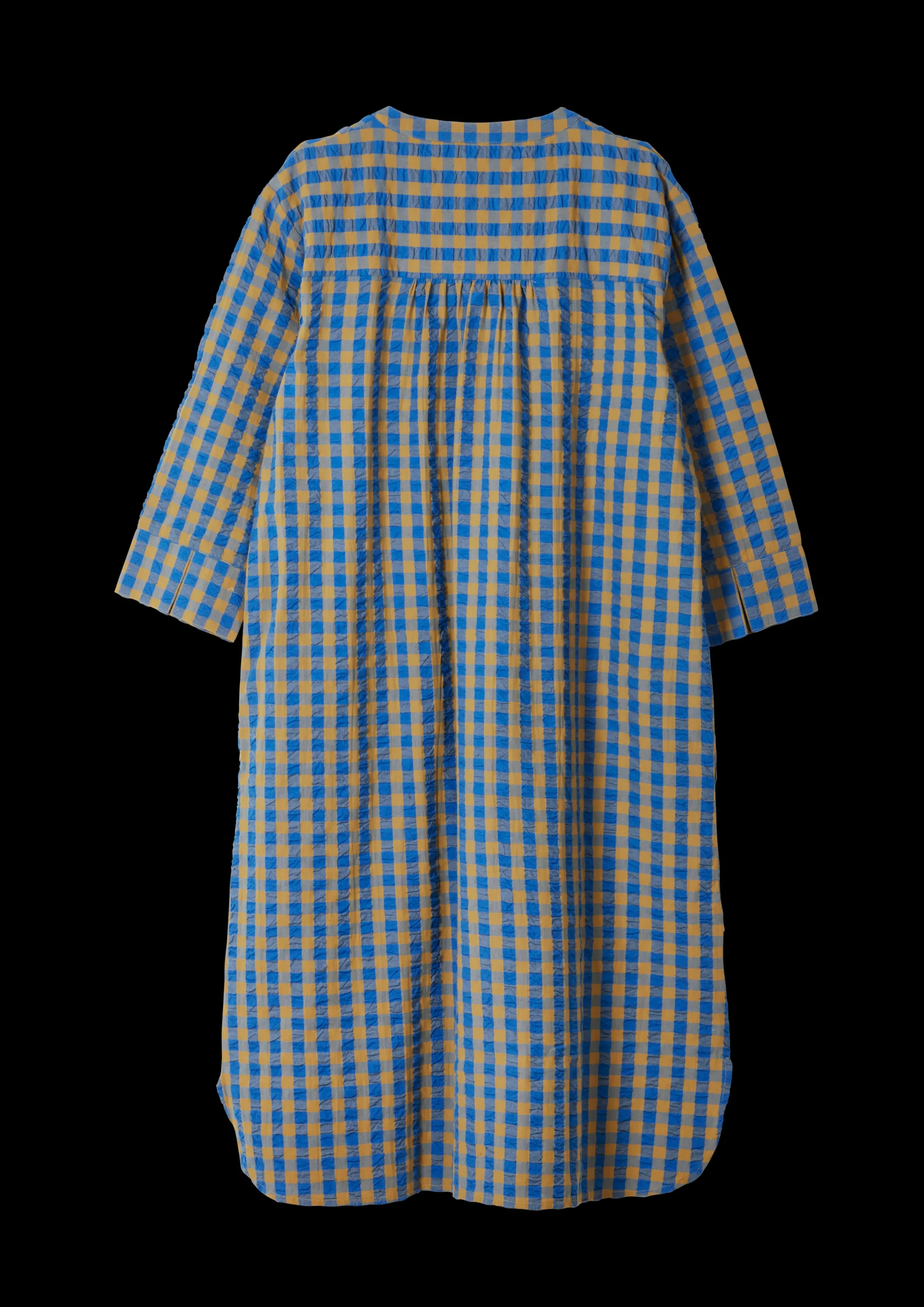 Sale Bæk&Bølge Sonja dress S/M blå/okker | Køb her Kjoler|Nattøj