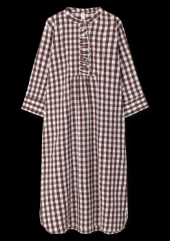 Online Bæk&Bølge Sonja dress XS chokolade/hvid | Køb her Kjoler|Nattøj