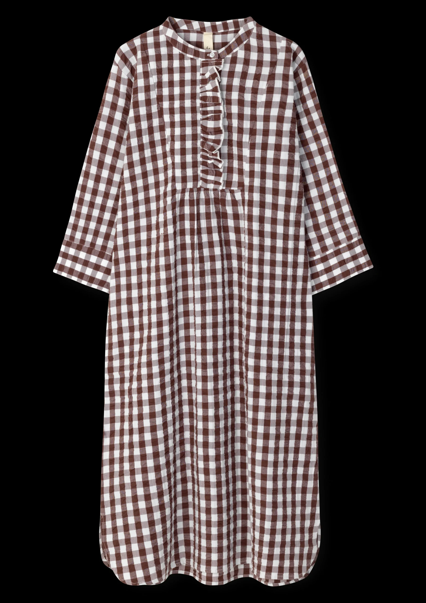 Online Bæk&Bølge Sonja dress XS chokolade/hvid | Køb her Kjoler|Nattøj