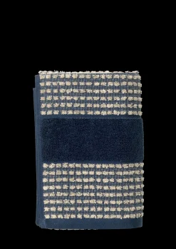 Sale Check Håndklæde 50x100 cm mørk blå/sand | Køb her Håndklæder