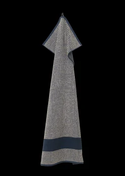 Outlet Check Håndklæde 70x140 cm mørk blå/sand | Køb her Håndklæder