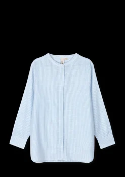 Outlet Monochrome Lines Ida shirt XS lys blå/hvid | Køb her Nattøj|Toppe