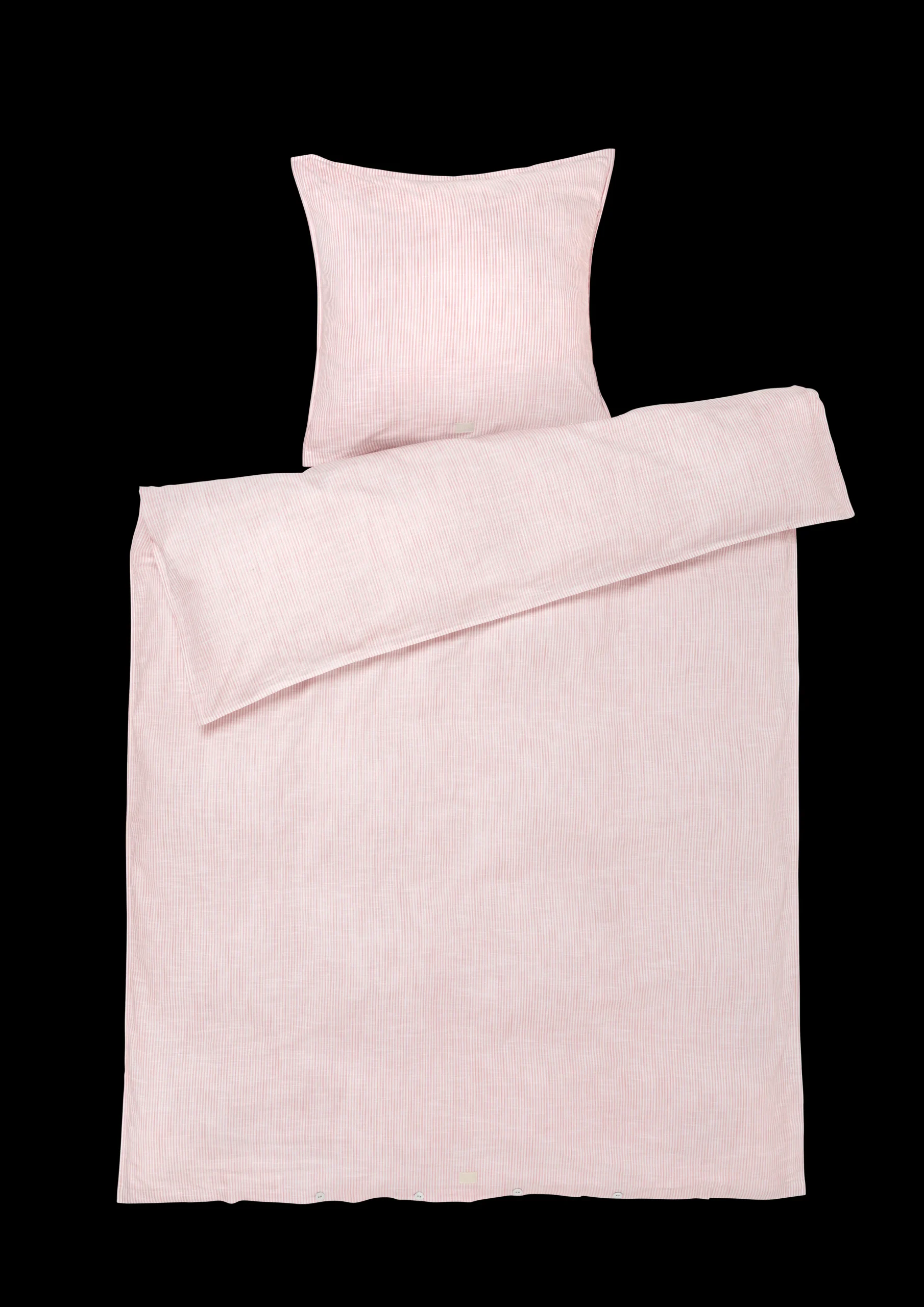 Discount Monochrome Lines Sengetøj 140x200 cm rosa/hvid Sengetæj