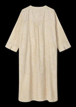 Hot Monochrome Lines Sonja dress XS okker/hvid | Køb her Kjoler|Nattøj