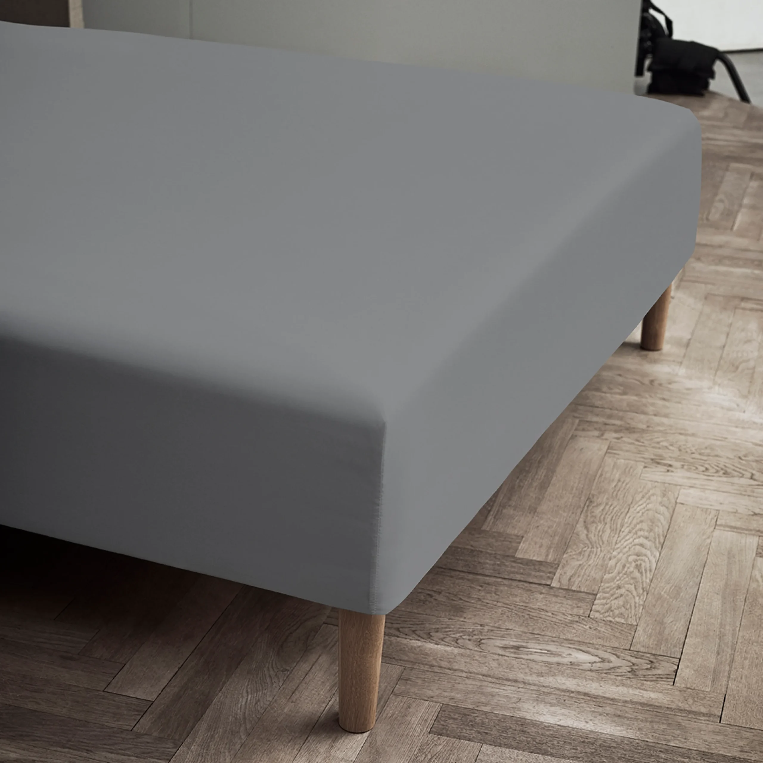 Hot Percale Boxlagen 160x30x200 cm grå - Køb her Lagner