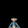 Online Abe mini i blå fra serien Monkey | Køb her Træfigurer & Skulpturer