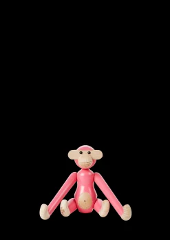 Clearance Abe mini i rosa fra serien Monkey | Køb her Nyheder|Træfigurer & Skulpturer
