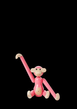 Clearance Abe mini i rosa fra serien Monkey | Køb her Nyheder|Træfigurer & Skulpturer
