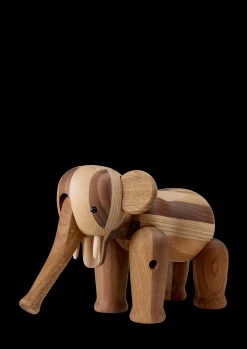 Outlet Elefant Reworked jubilæum stor mix træ | Køb her Træfigurer & Skulpturer