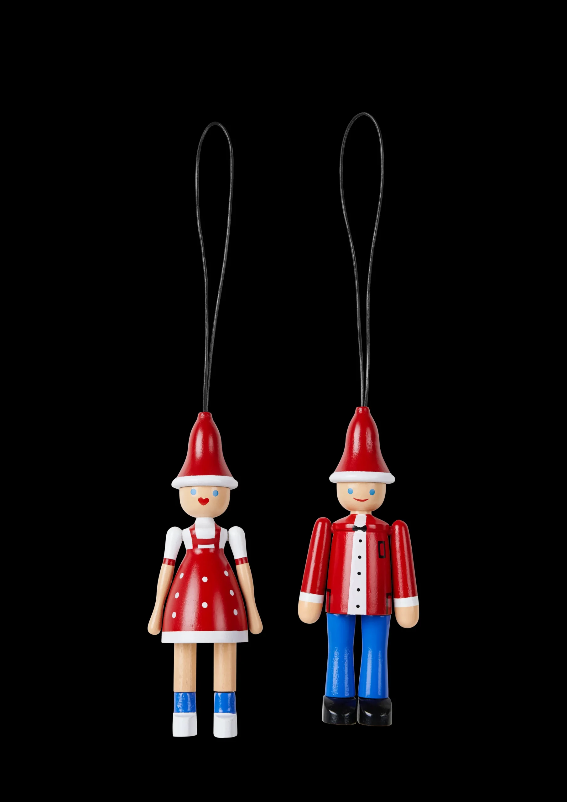 Clearance Julepynt Jule Ole & Jule Lise rød/blå/hvid Julepynt|Julepynt