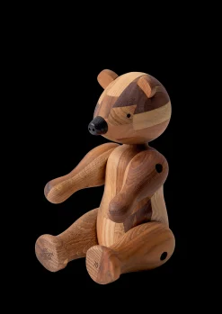 New Reworked jubilæum Bjørn mellem i træ | Køb her Træfigurer & Skulpturer