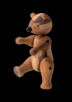New Reworked jubilæum Bjørn mellem i træ | Køb her Træfigurer & Skulpturer