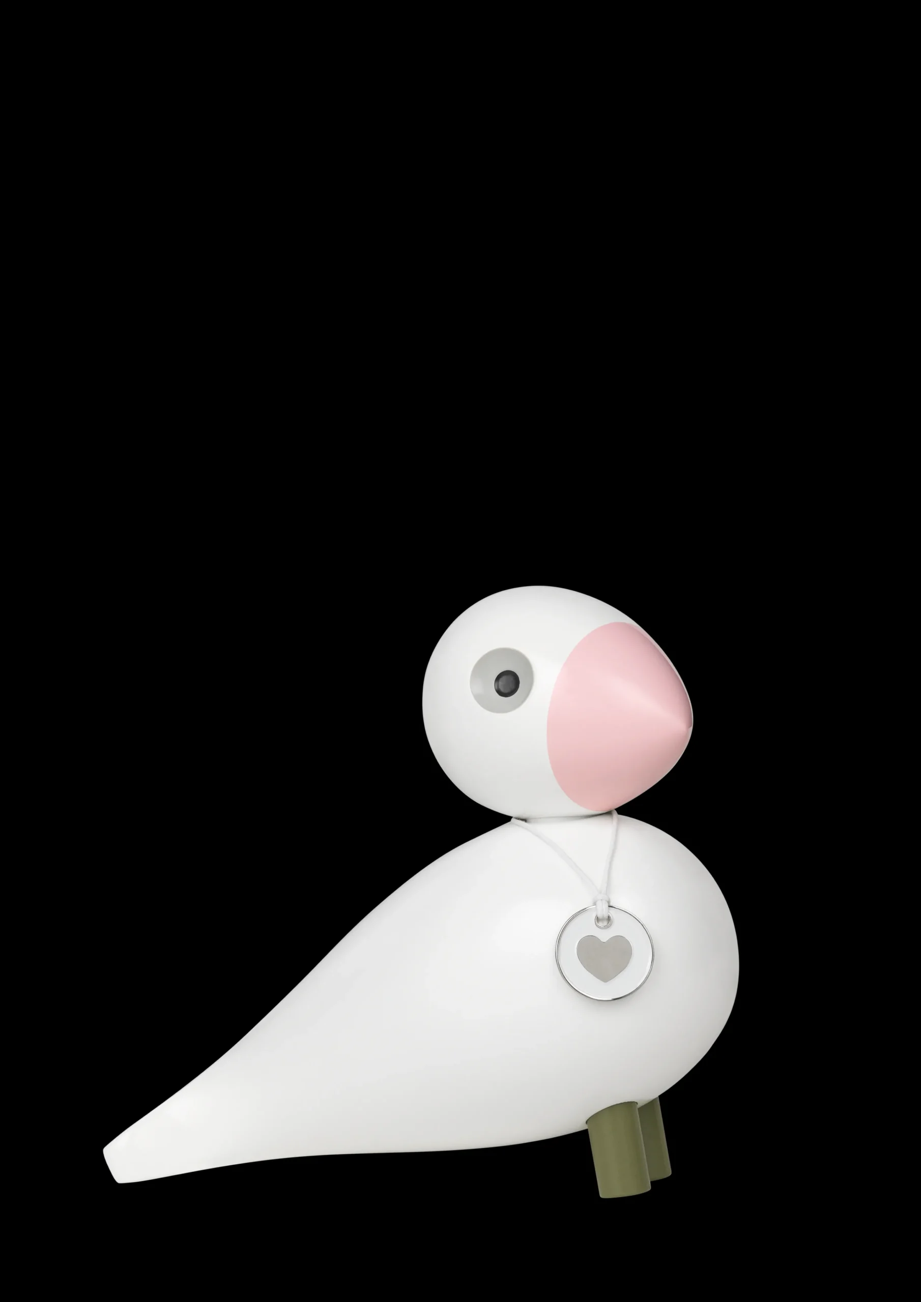 Best Sangfugl Love H15.5 cm hvid/rosa | Køb her Træfigurer & Skulpturer