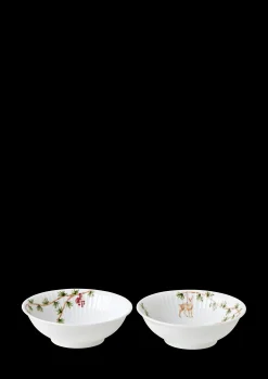 Online Hammershøi Christmas Skål Ø16 cm hvid m. deko 2 stk. Serveringsskåle|Julestel & Borddækning