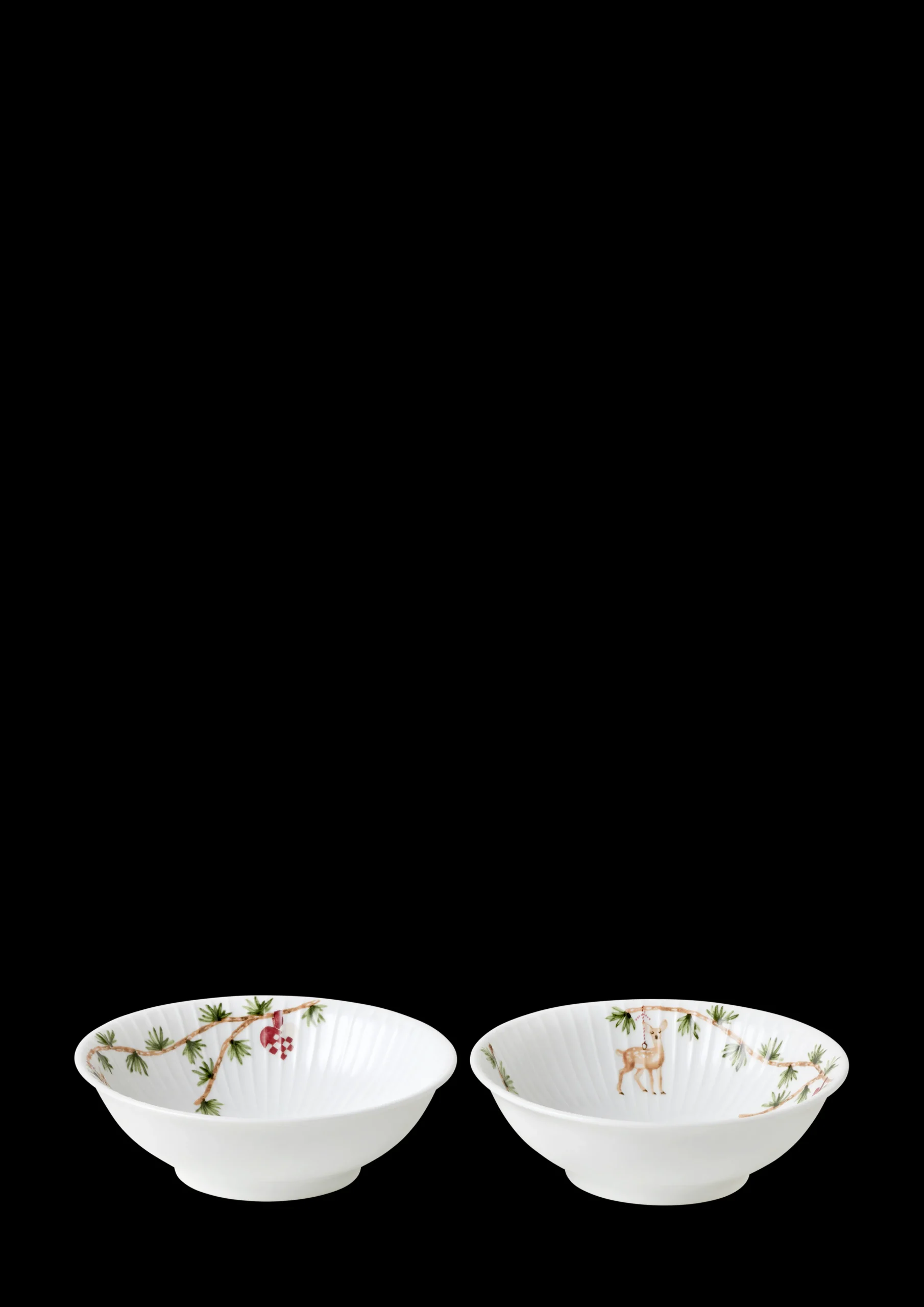 Online Hammershøi Christmas Skål Ø16 cm hvid m. deko 2 stk. Serveringsskåle|Julestel & Borddækning