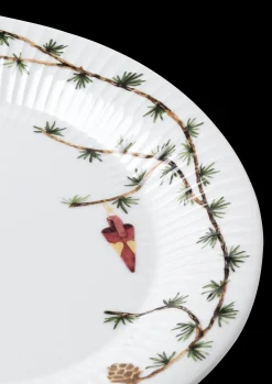 Hot Hammershøi Christmas Ovalt bordfad hvid m. deko Serveringsfade|Julestel & Borddækning