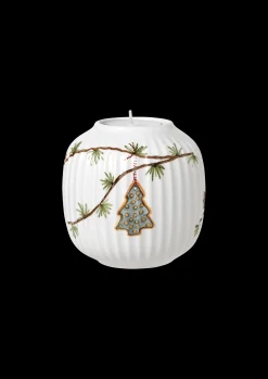 Sale Hammershøi Christmas Ø9.5 cm hvid m. deko | Køb her Lysestager & Stearinlys|Fyrfadsstager