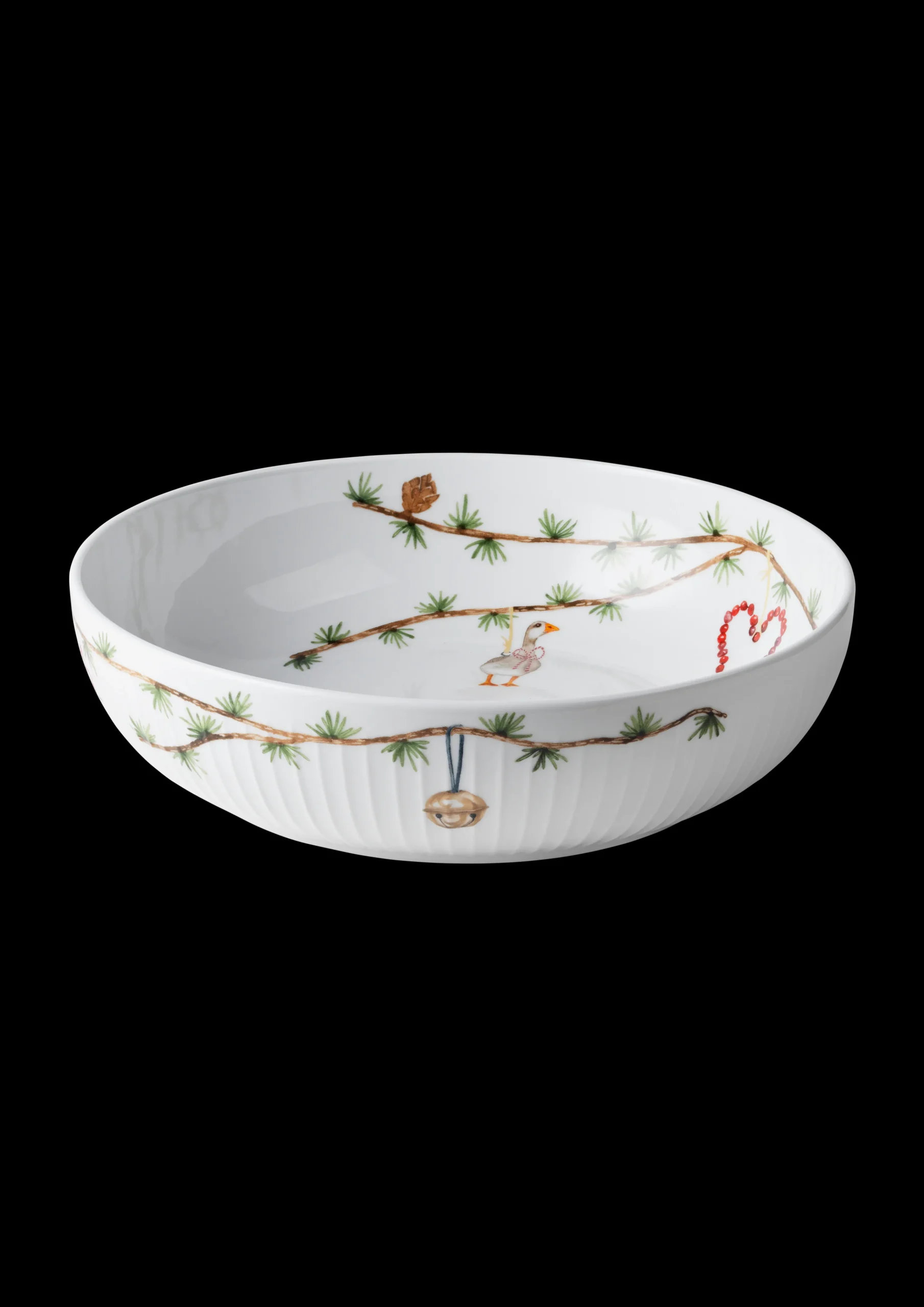 New Hammershøi Christmas Skål Ø30 cm hvid m. deko Serveringsskåle|Julestel & Borddækning
