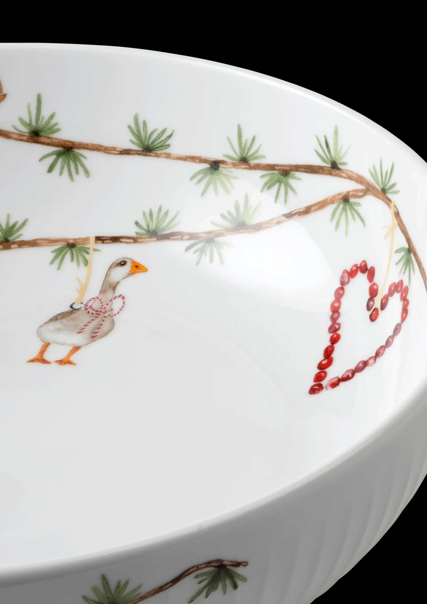 New Hammershøi Christmas Skål Ø30 cm hvid m. deko Serveringsskåle|Julestel & Borddækning