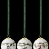 Outlet Hammershøi Christmas Kugle hvid m. deko 3 stk Julepynt|Julepynt