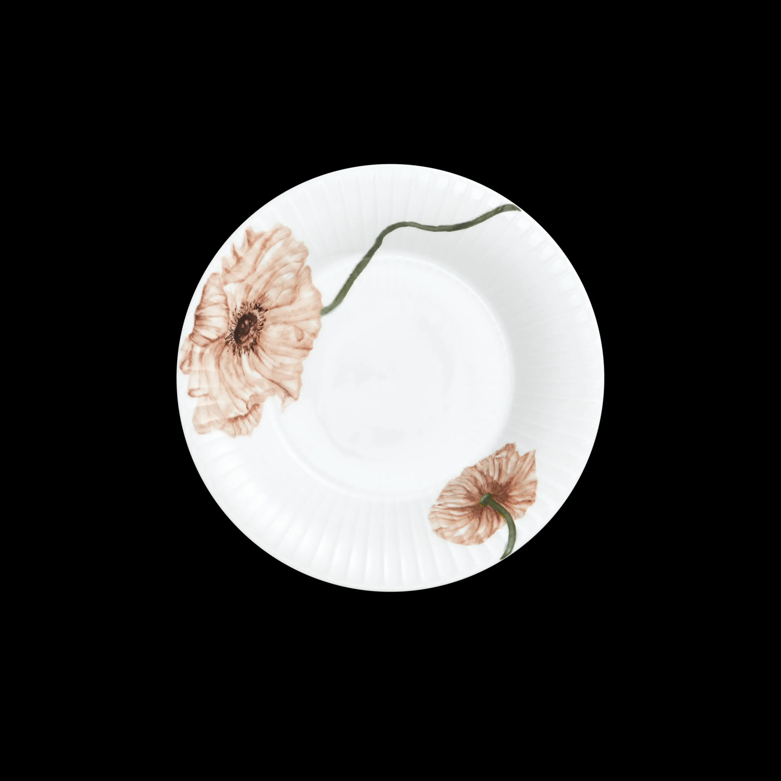 Discount Hammershøi Poppy Dyb tallerken hvid m. deko | Køb her Dybe Tallerkener|Stel