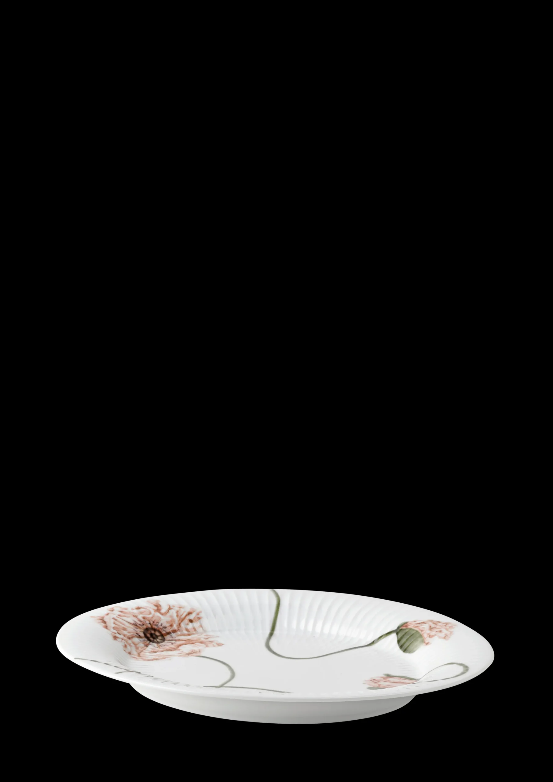 Clearance Hammershøi Poppy Ovalt bordfad 22.5x28.5 hvid m. deko Serveringsfade