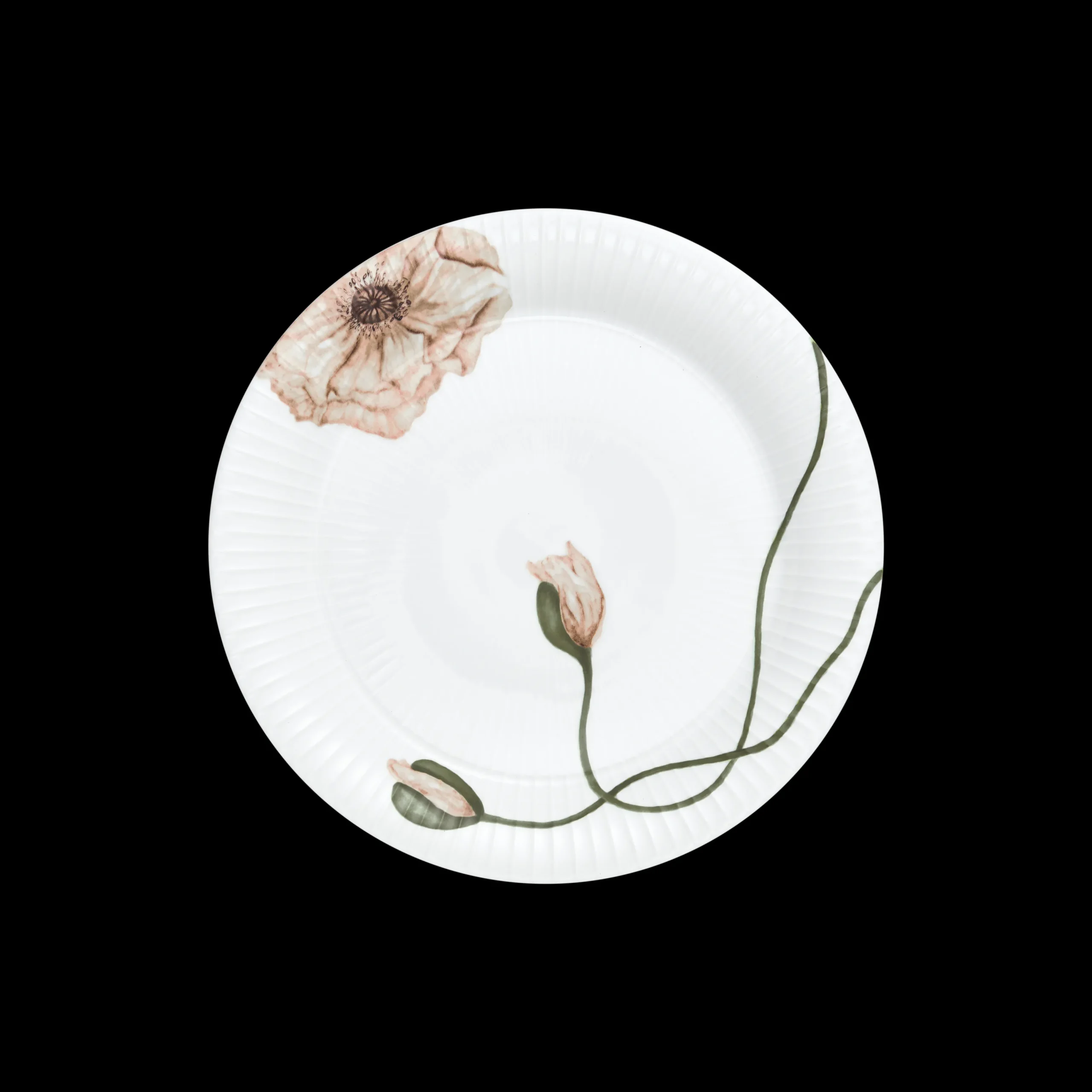 New Hammershøi Poppy Tallerken hvid m. deko | Køb her Middagstallerkener|Stel