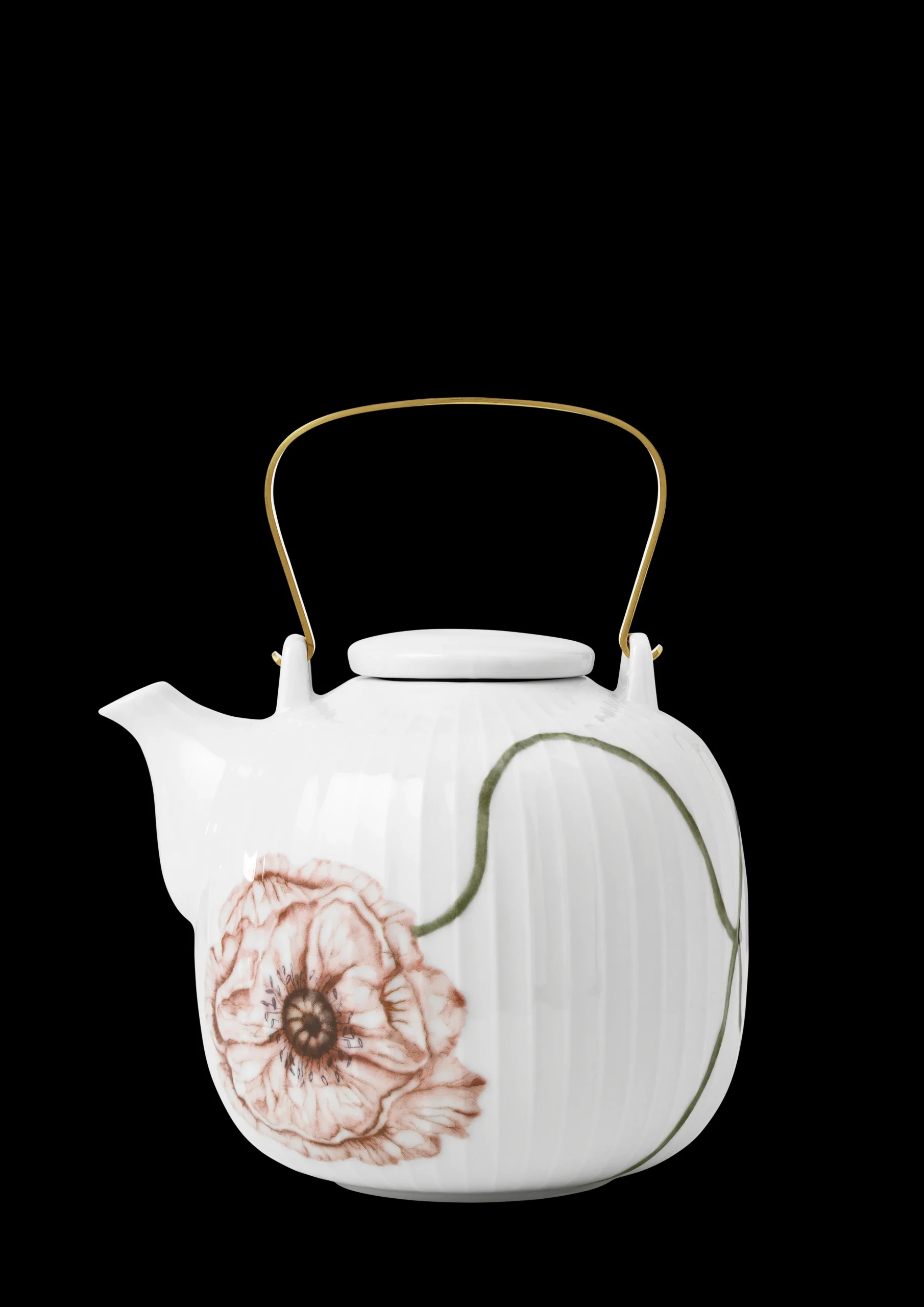 Discount Hammershøi Poppy Tekande 1,2 l hvid m. deko | Køb her Tekander|Tekander