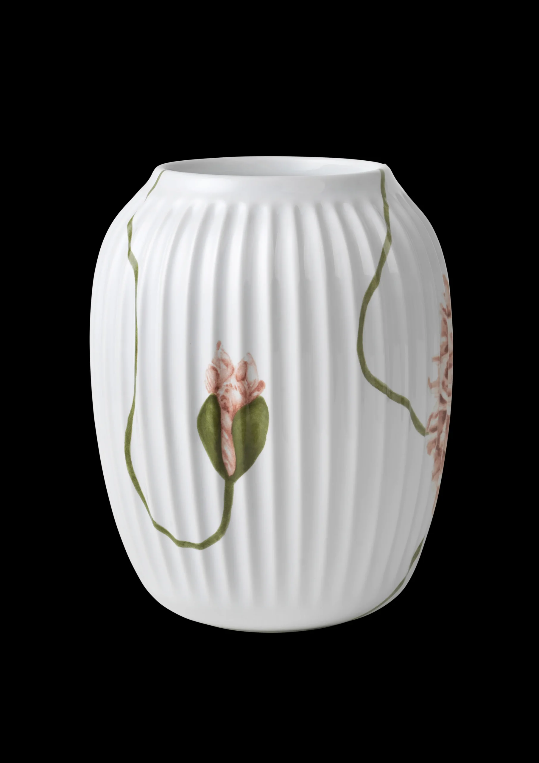Best Hammershøi Poppy Vase H21 hvid m. deko | Køb her Vaser & Urtepotteskjulere