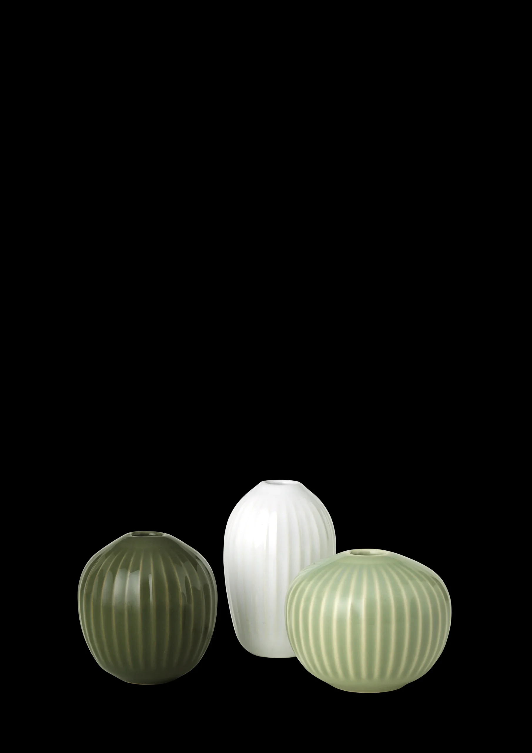 Best Hammershøi Vase miniature støvet grøn 3 stk. Vaser & Urtepotteskjulere