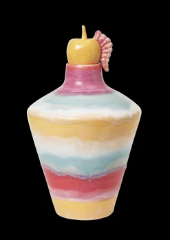 New Poppery Vase med æble H32 cm pink/mint/gul | Køb nu Vaser & Urtepotteskjulere