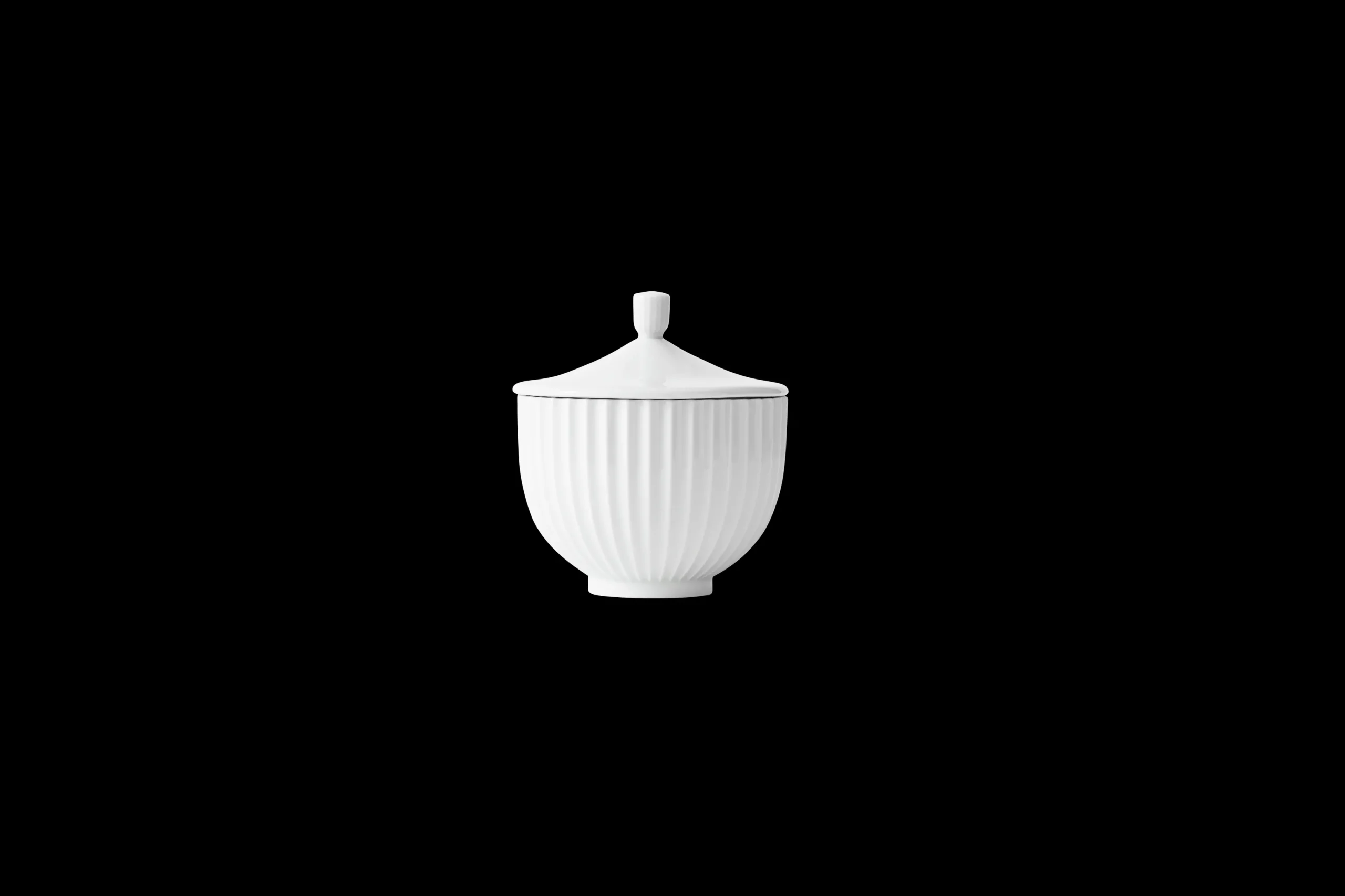 Lyngby Bonbonniere Ø14 cm hvid porcelæn Bonbonniere|Øvrig Køkkenopbevaring