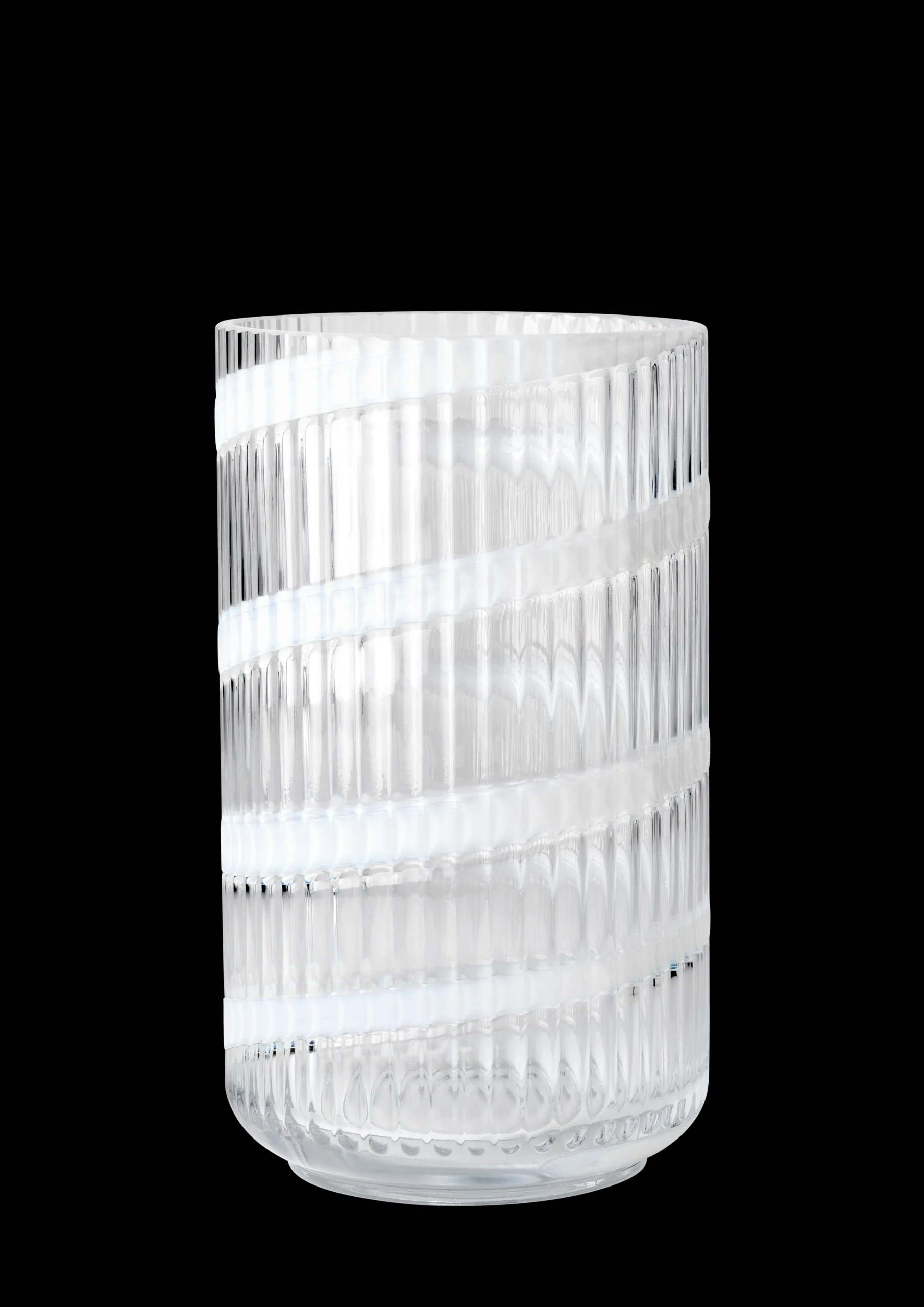 Online Lyngby Vase H25 cm swirl hvid mundblæst glas Nyheder|Vaser & Urtepotteskjulere