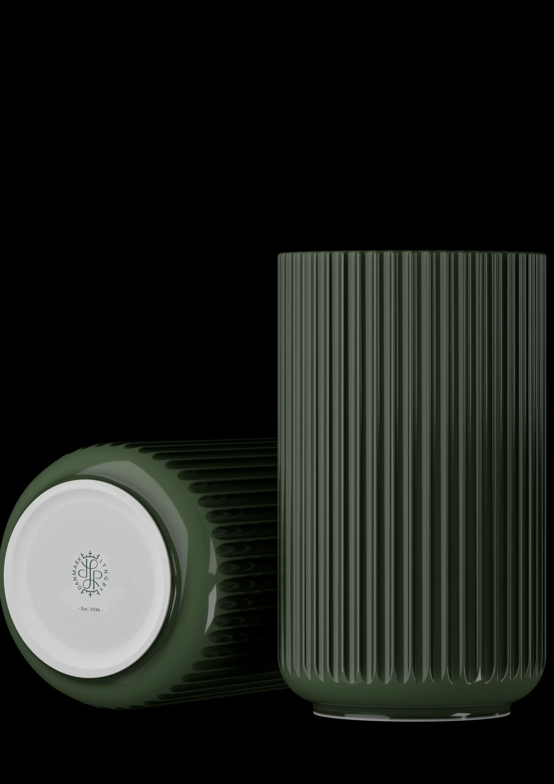 Discount Lyngby Vase H31 cm mørk grøn porcelæn Vaser & Urtepotteskjulere