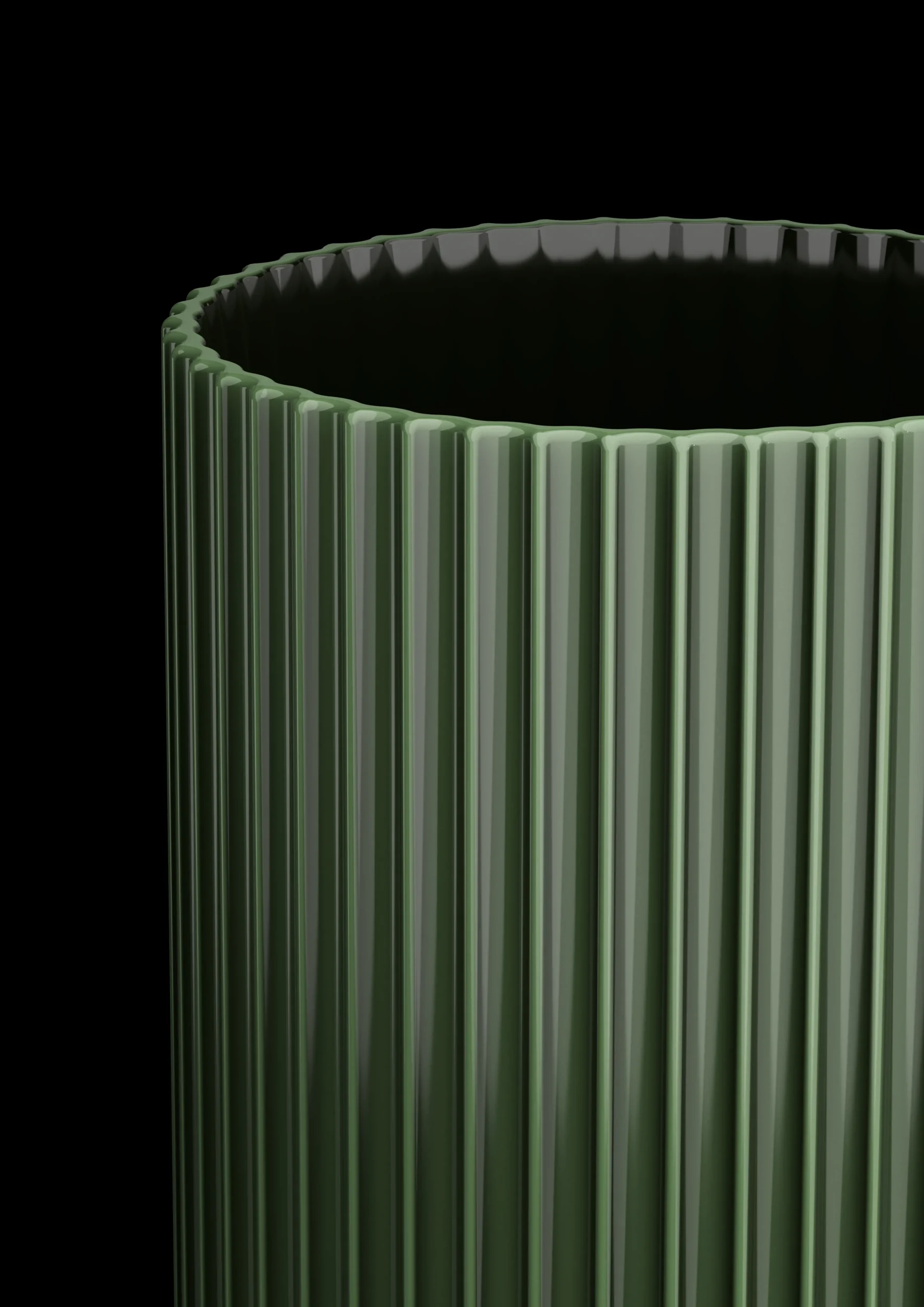 Discount Lyngby Vase H31 cm mørk grøn porcelæn Vaser & Urtepotteskjulere