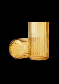 Lyngby Vase H15.5 amber mundblæst glas Vaser & Urtepotteskjulere